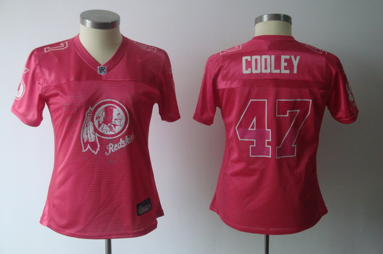 Redskins #47 Chris Cooley Pink 2011 Women's Fem Fan Stitched NFL Jersey